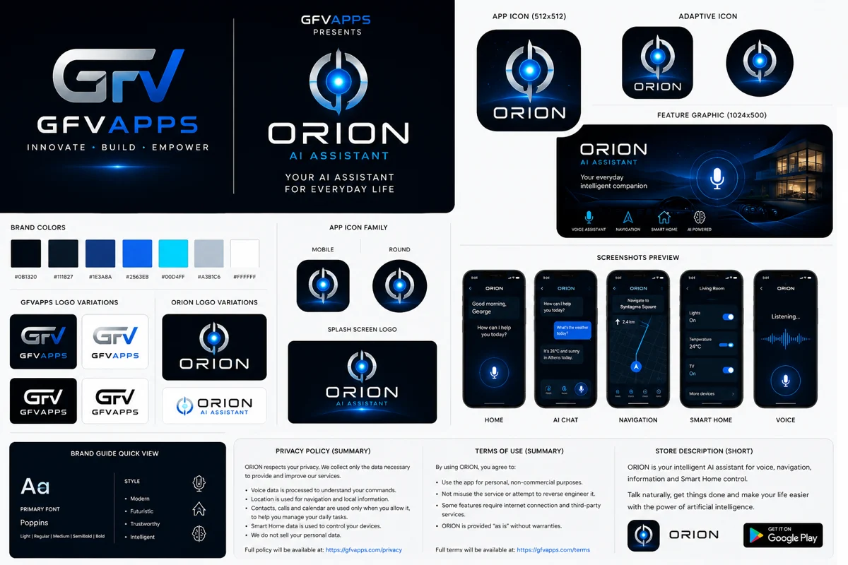 GFVApps and ORION brand guide